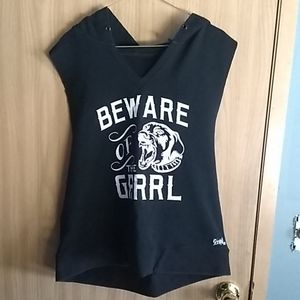 GRRRL Clothing "Beware of the Grrrl" Cutoff Hoodie
